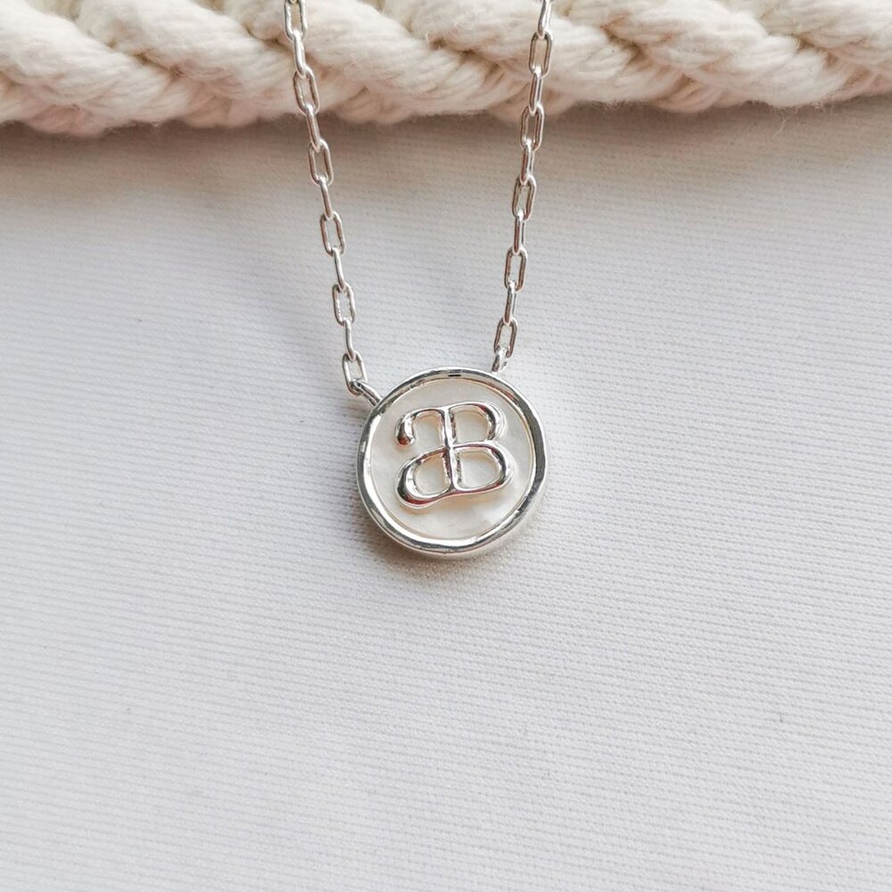 Alicia Bonnie Coin Fortune Silver Mother Pearl Necklace